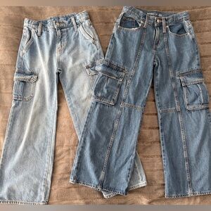 Old Navy High-Rise Baggy Wide Leg Cargo Jeans Lot